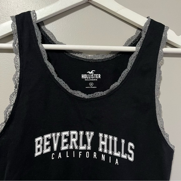 Hollister Lace Trim Crop Tank Top Beverly Hills California - Picture 3 of 8